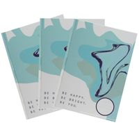 6x stuks luxe schrift A4 formaat blauw//wit be happy harde kaft