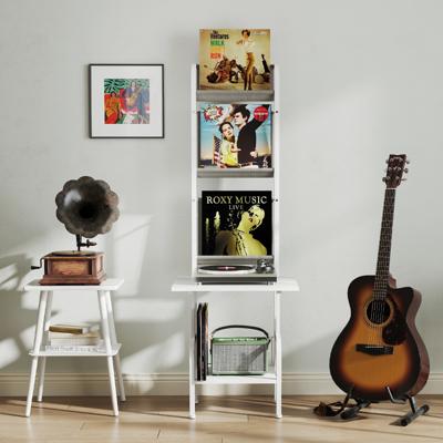 5-laags Platenspelerstandaard met Vinyl Tentoonstellingsrek Platenstandaard Wit