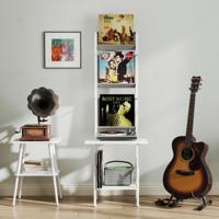 5-laags Platenspelerstandaard met Vinyl Tentoonstellingsrek Platenstandaard Wit