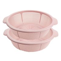 PlasticForte set van 2x stuks kunststof keuken vergiet van 31 x 9.5 cm roze - Vergieten - thumbnail