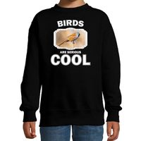 Dieren baardmannetje vogel sweater zwart kinderen - birds are cool trui jongens en meisjes - thumbnail