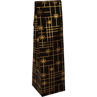 Fleszak | 9.5x41x9.5cm | Strikken | papier + PE | zwart/goud | 100 stuks