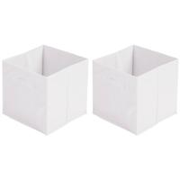 Opbergmand/kastmand Square Box - 4x - karton/kunststof - 29 liter - wit - 31 x 31 cm