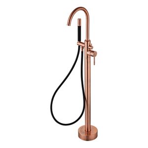Vrijstaande badkraan SaniClear Copper Pro | Hoogte uitloop 100 cm | Draaibare uitloop | Mengkraan | Rond | Geborsteld koper