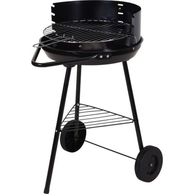 BBQ barbecue op wielen half open zwart