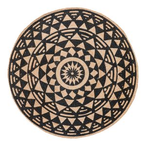 House Nordic Bombay Binnen Tapijt Rond Jute Zwart, Bruin