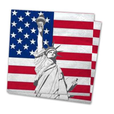Amerika/Verenigde Staten/USA landen vlag thema servetten - 33 x 33 cm - 20x stuks - Papier Amerika/Verenigde Staten/USA landen vlag thema servetten - 33 x 33 cm - 20x stuks - Papier