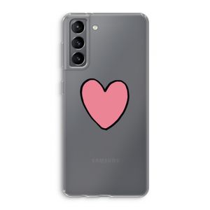 Hartje: Samsung Galaxy S21 Transparant Hoesje
