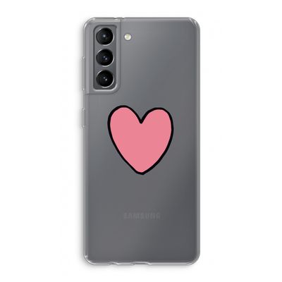 Hartje: Samsung Galaxy S21 Transparant Hoesje