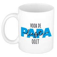 Voor de liefste papa ooit mok / beker wit 300 ml - Cadeau mokken - Vaderdag