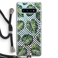 Geometrische jungle: Samsung Galaxy S10 Plus Transparant Hoesje met koord