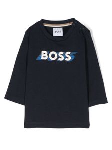 BOSS Kidswear t-shirt en coton à logo imprimé - Bleu