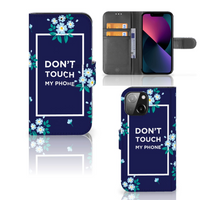 iPhone 13 Mini Portemonnee Hoesje Flowers Blue DTMP