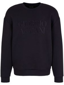 Giorgio Armani pull à logo brodé - Bleu