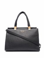 Emporio Armani sac à main en cuir à logo embossé - Noir