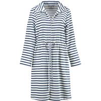 Cawö Cawö Dames Badjas kort met Tunnelkoord en Rits 6597 Navy 42
