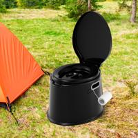 Draagbaar Campingtoilet met Afneembare Emmer Inzet Reisetoilet tot 200 kg Belastbaar Zwart