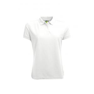 Dames basic poloshirt - wit - korte mouw - getailleerd - katoen