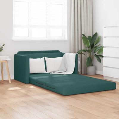 Vloersofa Bed 2-in-1 Donkergroen 124x71x78 cm Stof