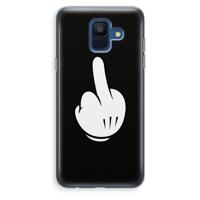 Middle finger black: Samsung Galaxy A6 (2018) Transparant Hoesje