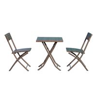 Outsunny 3-delig poly-rotan Bistro zitgroep tafel-stoel set tuinset tuinmeubels | Aosom Netherlands