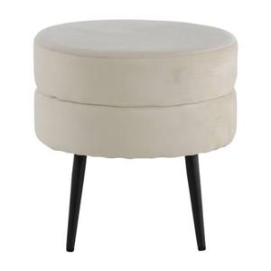 Venture Home Poef Pot 40x40x40 cm fluweel zwart en lichtbeige