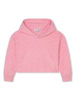 Marc Jacobs Kids hoodie crop à logo en jacquard - Rose