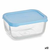 Lunchbox Snow 420 ml Blauw Transparant Glas Polyethyleen (12 Stuks)