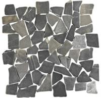 Vloer-/wandtegel kiezel mozaïek Terre D&apos;Azur Stone Palladiana 30x30cm silva grey mat