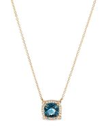 David Yurman collier Petite Châtelaine en or 18ct serti de topaze et de diamants - Bleu