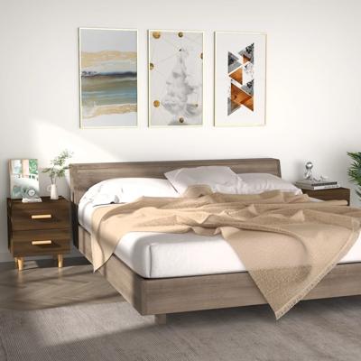 Nachtkastjes 2 st 40x35x47,5 cm bruin eikenkleur
