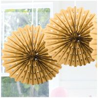 Decoratie waaier goud 45 cm - thumbnail