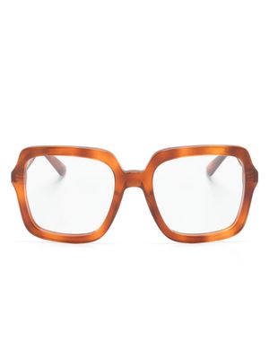 Gucci Eyewear lunettes de vue carrées à effet écailles de tortue - Marron