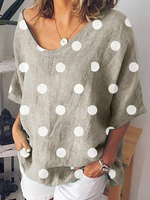 Bemanning Nek Casual losmaken Lang mouw topjes - thumbnail