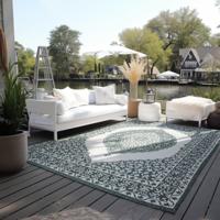 Dubbelzijdig Buitenkleed Meekly - Groen maat: 170x120cm - materiaal: Polypropyleen - Dekbed-Discounter.nl