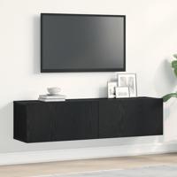Tv-meubel 120x30x30,5 cm spaanplaat zwart eikenkleurig