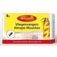 4x Aeroxon vliegenvangers met plakstrip 22 cm - Vliegenstrips milieuvriendelijk - Anti-insect