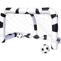 Opblaasbaar speelgoed voetbal doel met ballen 213 x 122 cm - thumbnail