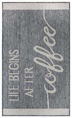 Hanse Home - Cucina Anti-Slip Runner Life Begins After Coffee Grey Creme - 92x150 cm