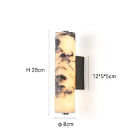 Marbella Lux Sconce - Natuurlijke Zwarte Marmeren Wandlamp in Italiaans Design voor Slaapkamer &a Woonkamer