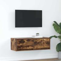Tv-meubel 80x31x25,5 cm bewerkt hout gerookt eikenkleurig