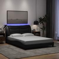 Bedframe met LED zonder matras 140x200 cm stof zwart