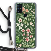 Botanical green sweet flower heaven: OnePlus Nord N10 5G Transparant Hoesje met koord