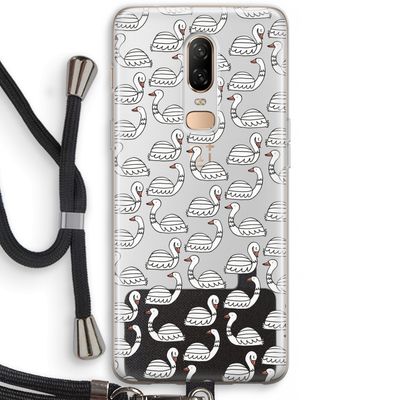 Zwanen: OnePlus 6 Transparant Hoesje met koord