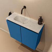 Toiletmeubel Mondiaz Ture Dlux | 60 cm | Meubelkleur Jeans | Eden wastafel Opalo Links | Zonder kraangat
