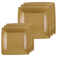 Feest/verjaardag bordjes set - 20x stuks - goud - 18 cm en 23 cm