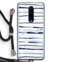 Ink Stripes: OnePlus 7 Pro Transparant Hoesje met koord