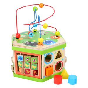 Small Foot houten activitetenkubus met motoriekspiraal safari