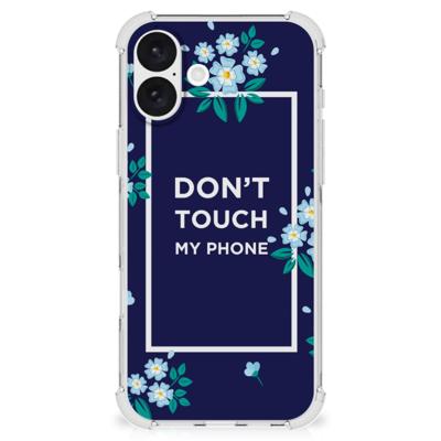 iPhone 16 Plus Anti Shock Case Flowers Blue DTMP iPhone 16 Plus Anti Shock Case Flowers Blue DTMP