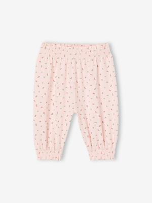 Babybroek voor pasgeborene met bloemetjesprint lichtroze